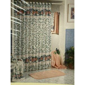 JCPenney Fabric Shower Curtain and Liner Rose Arbor Floral